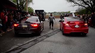 Street Distortionz Opener 4 27 24 Exhaust Contest   Round 5 Aufi S5 vs Civic