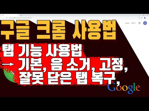 크롬 음소거, 고정, 잘못닫은 탭 복구, 분리/합치기, 전환, 새탭으로 링크 열기 등 /크롬 설정/ 크롬 탭 사용법