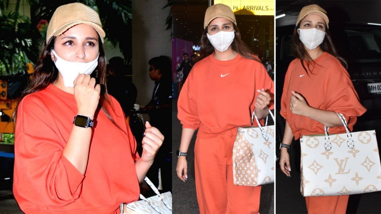 Parineeti Chopra's Sweatsuit Styled with a Louis Vuitton Tote Bag