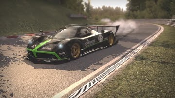 Pagani Zonda R race in Need for Speed™ SHIFT on Nürburgring Nordschleife track in time attack lap.