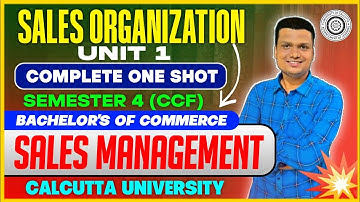 Unit-1 | Sales Management| One shot Marathon | BRF | Bcom Semester -4 CCF | Calcutta University