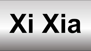 How to Pronounce Xi Xia