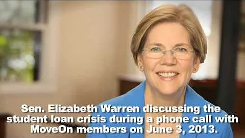 Sen. Warren speaks with MoveOn members about student debt