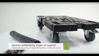 Dolly pallet made from recycled plastic flakes on ENGEL injection moulding machine