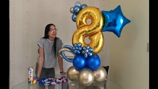 Arreglo de globos con numero de manera Facil | bouquet de globos con numeros