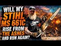 Will it run again? MS 661C Stihl chainsaw#stihlrunning #foryou #fyp #diy #fire #willitrun #trending