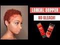 HOW TO DYE NATURAL HAIR COPPER. NO BLEACH | LOREAL HICOLOR
