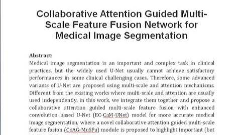 Collaborative Attention Guided Multi Scale Feature Fusion Network for Medical Image Segmentation