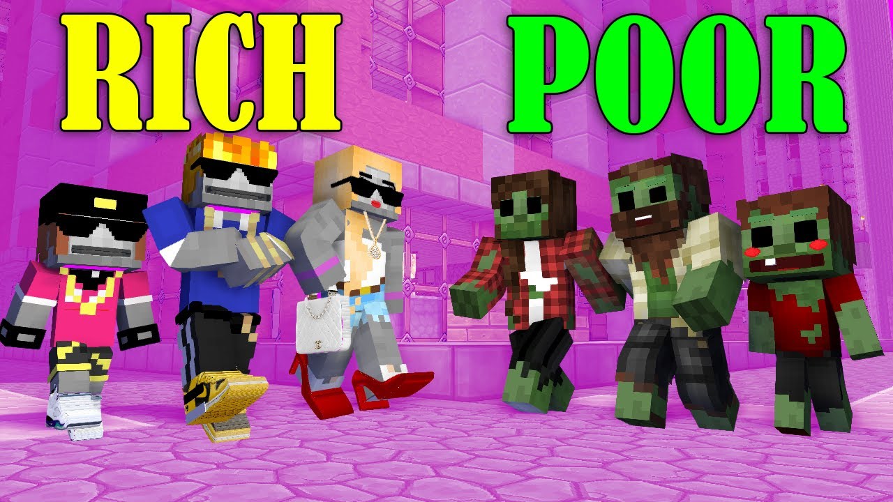 Rich майнкрафт. Лига Minecraft Rich Family. Minecraft poor vs Rich. Monster School Minecraft poor and Rich.