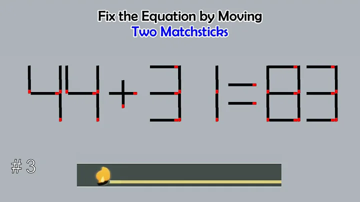 Matchstick Studio #  | Fix the math equation by moving one or two matchsticks |Logic puzzles