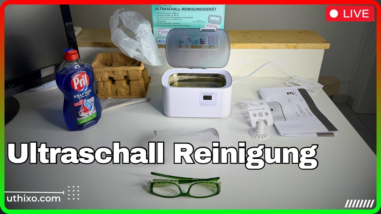 Ultraschall Reinigungsgerät im TEST Ultraschall BRILLENREINIGUNG SILBERSCHMUCK REINIGEN AMBIANO ALDI