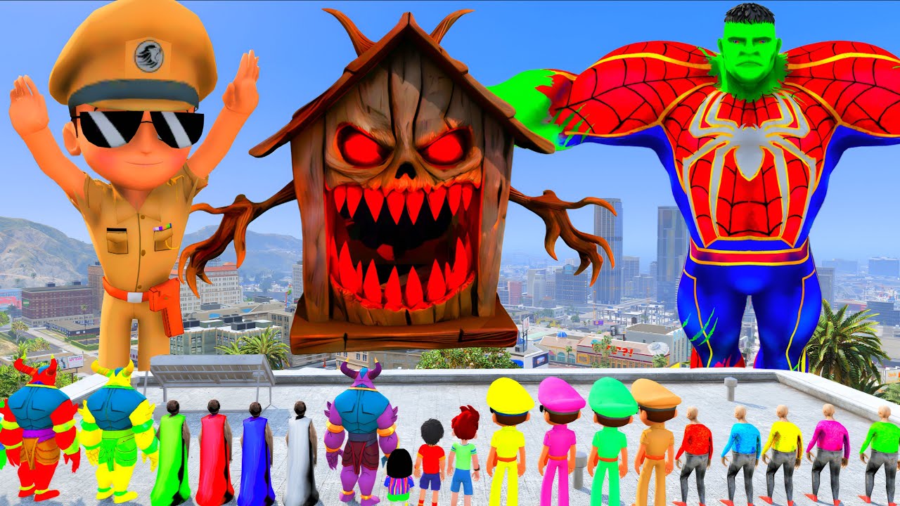 🤯 Giant Monster House Try To Play Little Singham In Gta 5 | Kicko Saved Little Singham 😱