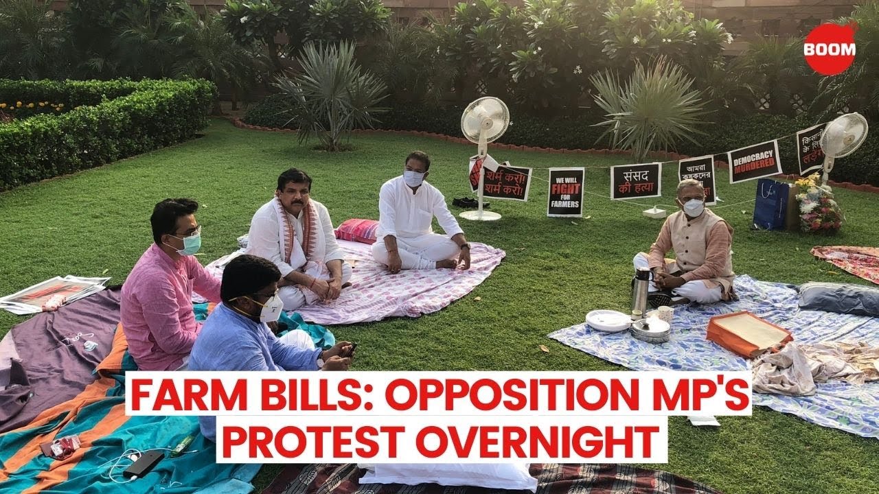 Farm Bills: Opposition MP's Protest Overnight | BOOM | Farm Bills 2020 News Highlights