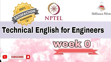 TECHNICAL ENGLISH FOR ENGINEERS WEEK 0 ASSIGNMENT ANSWERS NPTEL 2024 l NPTEL #nptel #nptelanswer