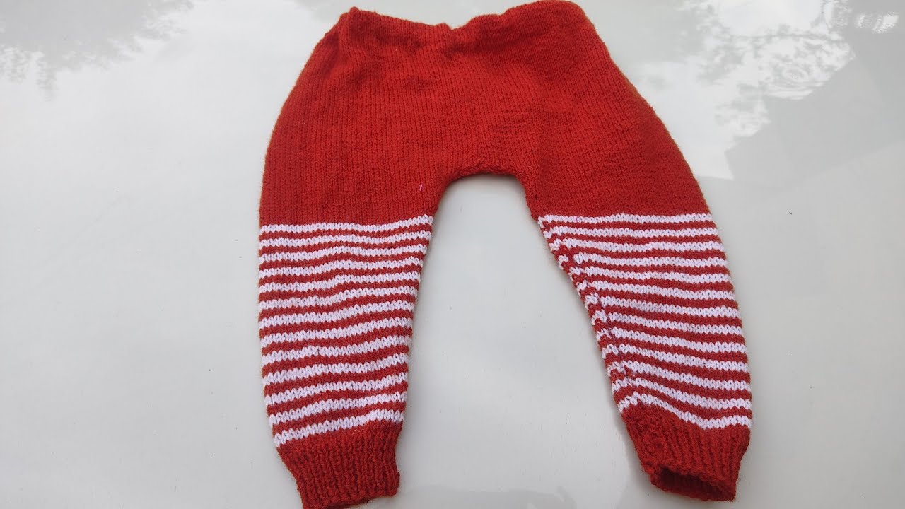 3 Years baby pajama. सबसे आसान baby pants नाप सहित। knit step by step सीखें।