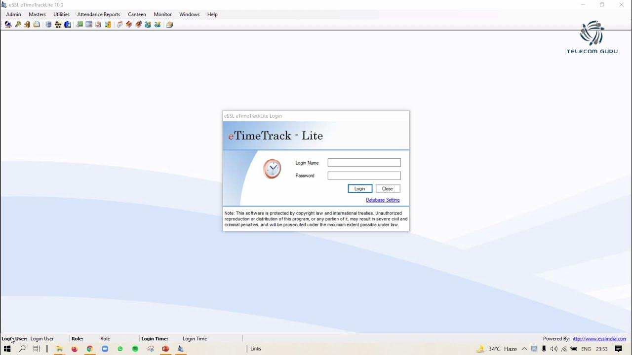 How to use ESSL E Time Tracklite 11.0. for ESSL Time attendance machine