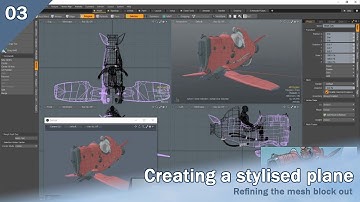 Creating a stylised plane | Full Process | Refining the mesh block out