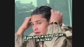 Boxer Ryan Garcia Using Lotion to style hair