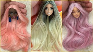 Barbie Doll Makeover Transformation | DIY Miniature Ideas for Barbie | Wig, Dress, Faceup and More!