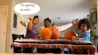 INSANE BF VS. GF PUMPKIN CARVING CHALLENGE!!