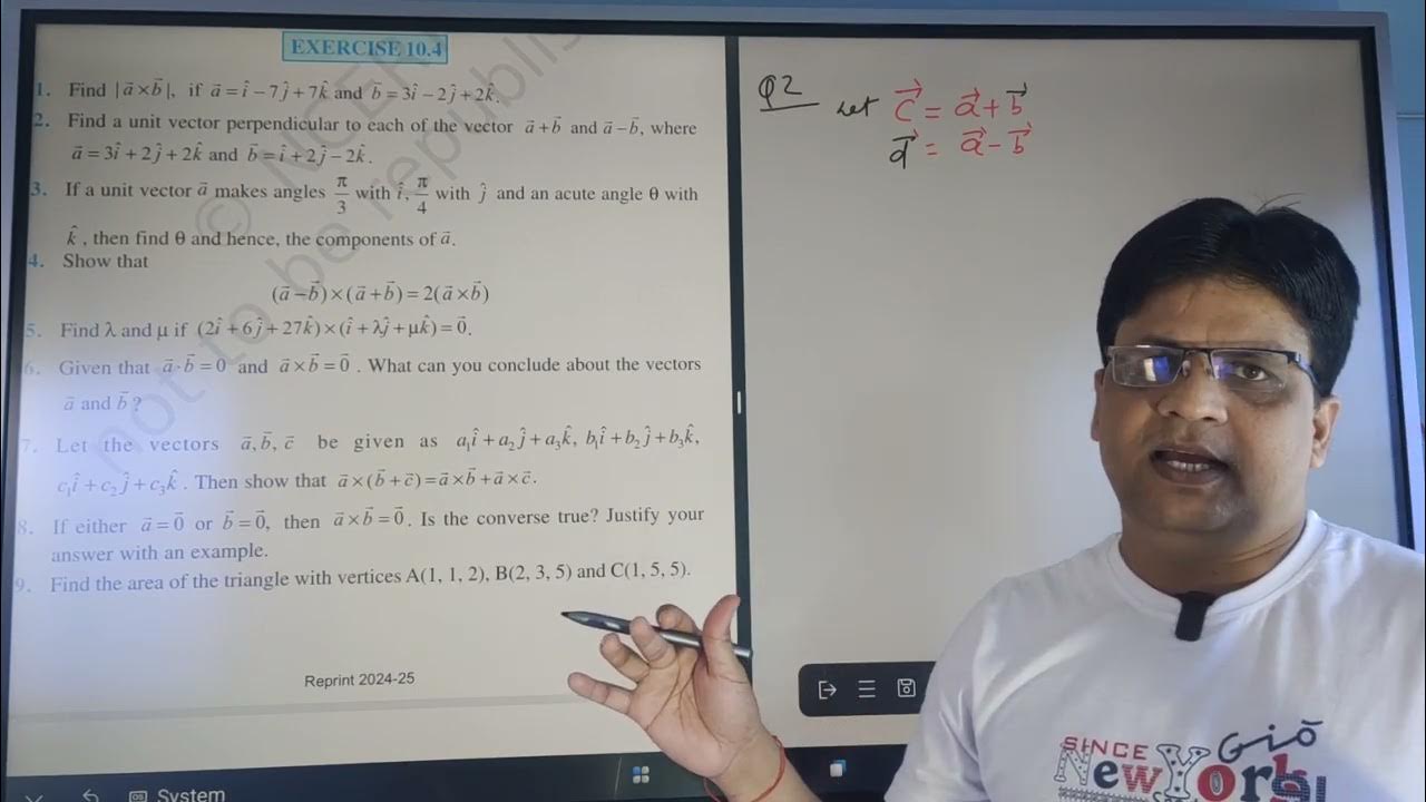 Class 12 maths exercise 10 4 all questions vector algebra