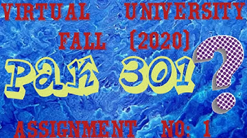 PAK 301 Assignment no: 1 with complete solution and suitable answers| Virtual University |Fall2020|