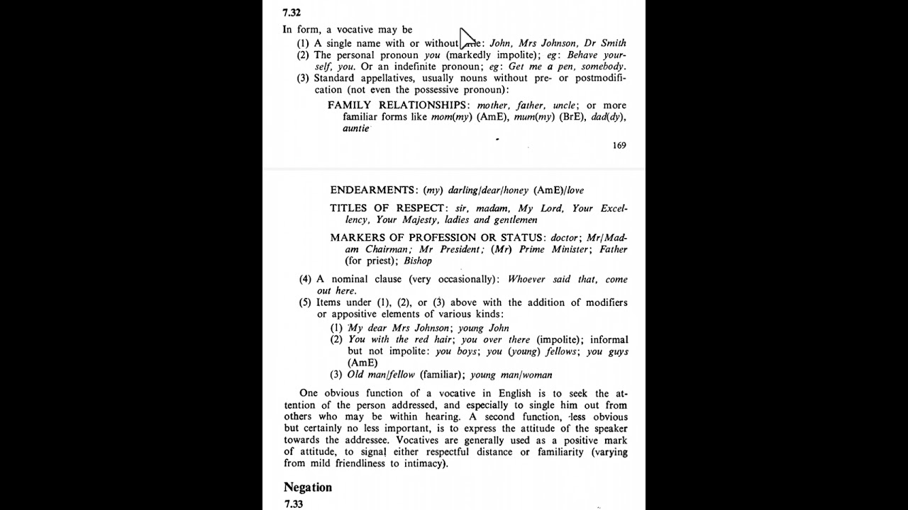 7.31,32 نحو رابعة الفصل السابع  | University  Grammar of English | المنادى The Vocative