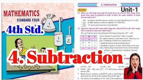 4th Std. Math Chapter 4. Subtraction l Maharashtra Board