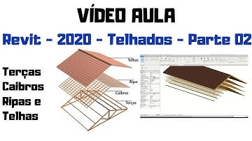 Como fazer telhado e madeiramento de telhado no revit - Terças | Caibros | Ripas | Telhas - Parte 02