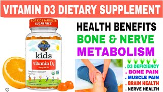 garden of life kids Vitamin D3 800 IU strong bones & immunity dietary supplement gummies benefits