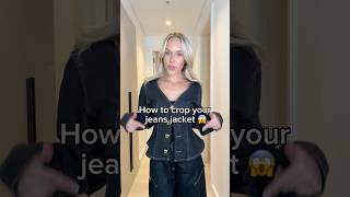 How to crop your jeans jacket! 🧥 #fashionhack #fallfashion #stylingtips