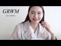 【GRWM】平日の仕事前の朝、出勤前一緒に準備しよう♡ スキンケア/ヘアメイク/服選び