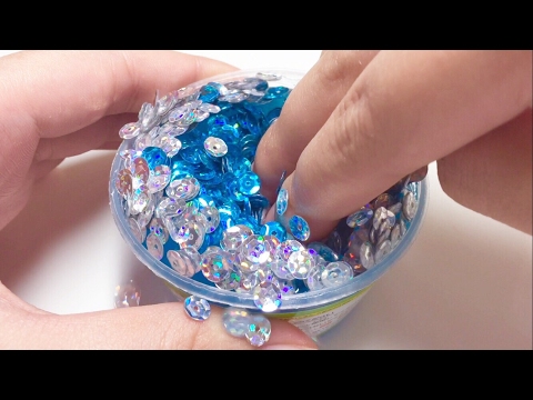 【ASMR】💎ダイソーのふしぎなジェル💎でスパンコール💿スライム【音フェチ】이상한 젤과 스팽글 Mysterious gel and sequins No talking ASMR