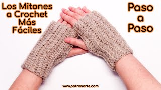 Tutorial Cómo Tejer Mitones a Crochet Muy Fácil y Rápido Paso a Paso - YouTube