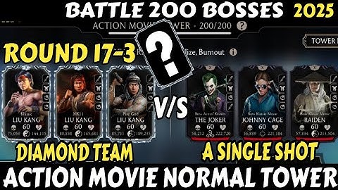Action Movie Tower | 200 Bosses | Beat By Diamond Team R17 | Mortal Kombat Mobile #gaming #gaming 