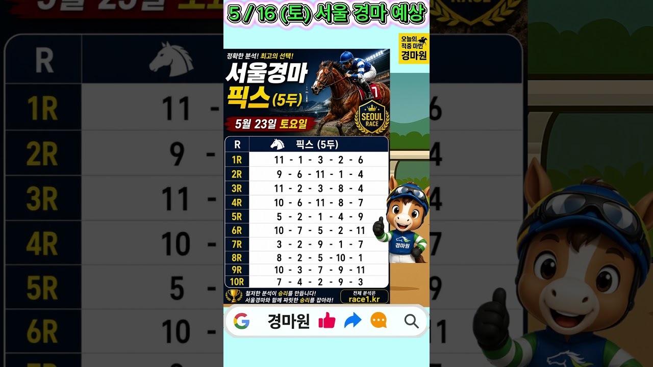 5/23 (토) 승부 예상마번!