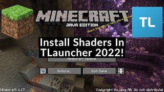 How To Install Shaders In TLauncher 2022
