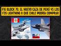 F16 Block 70, el nuevo caza de PERÚ vs los F35 Lightning II que CHILE podría comprar