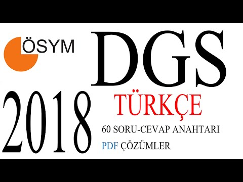 DGS 2018 TÜRKÇE Soru Cevap Çözüm