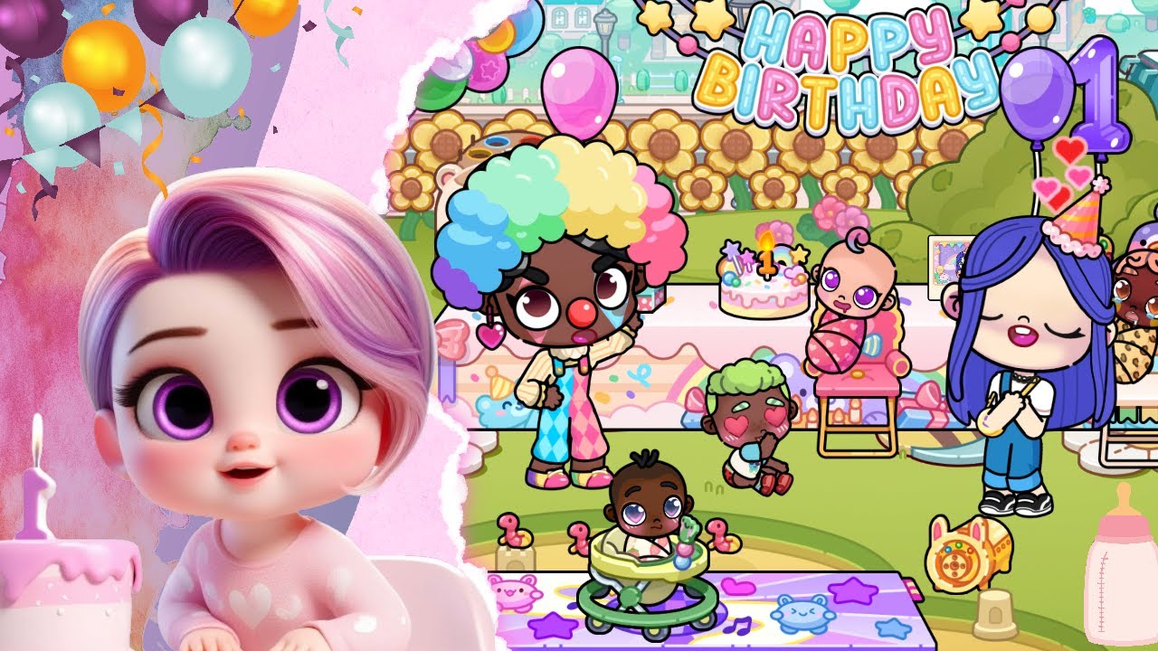 🥳ANIVERSÁRIO DE 1 ANO DA KATY NA CRECHE - Ela Cresceu no Avatar World