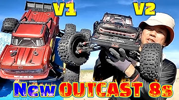 NEW ARRMA OUTCAST 8S .First run of the newly released  OUTCAST 8s V2 on the beach. V1 will also run.