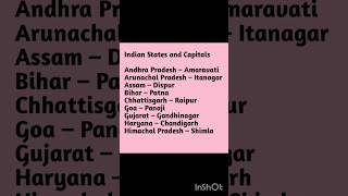 Indian States And Their Capital