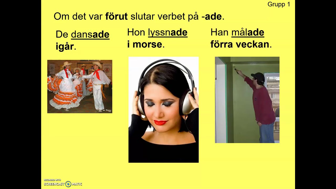 sfigunilla Verb  (grupp 1 och 2a) preteritum