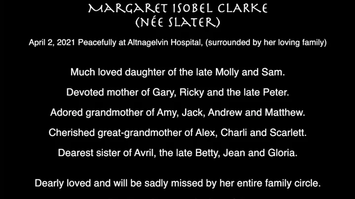 Margaret Clarke Funeral Service