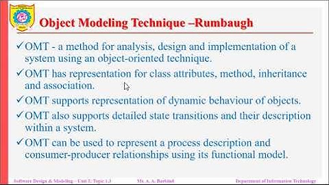 Video Lecture SDM UNIT   I TOPIC 1 3   Some of the Object Oriented Methodologies