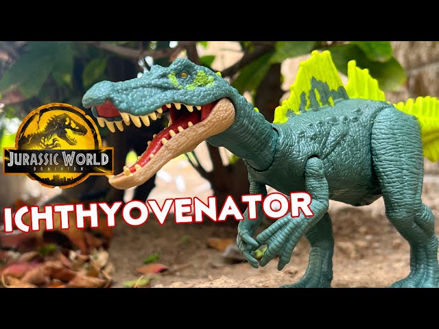 Mattel Jurassic World Dominion Roar Strikers Ichthyovenator Dinosaur Action  Figure, Roaring Sound, Chomp Attack, Physical & Digital Play, 4 Years & Up