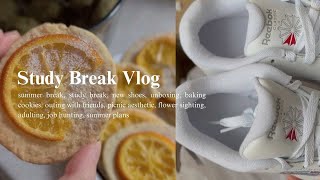 STUDY BREAK VLOG °⋆ ⸜ picnic with friends, new shoes unboxing, baking cookies, job hunting