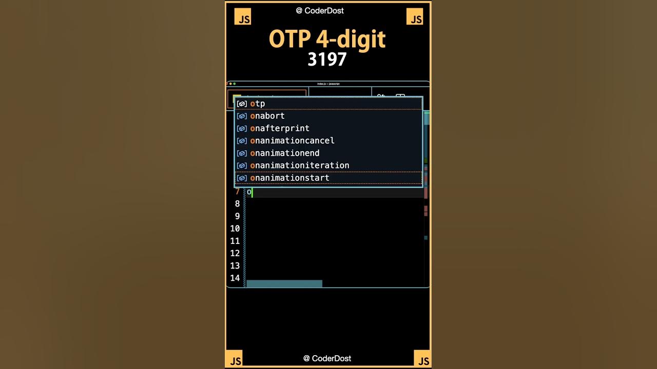 Otp generation in javascript javascript reactjs shorts youtube
