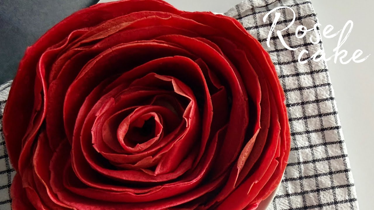Realistic Rose Cake • How to Make a Rose Pancake Cake • Perfect  and Easy Valentine’s Dessert