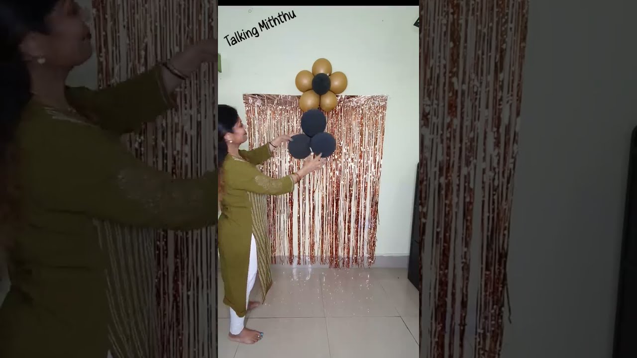  Shorts Foil Curtain Birthday Decoration Ideas At Home Balloons Potliwali
